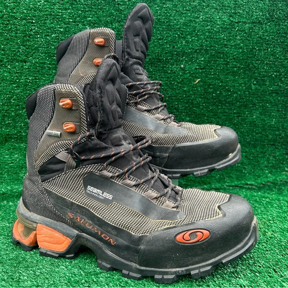 Salomon Gore-Tex Hiking Boots Mens Seamless Technology Ground‎ Control Black